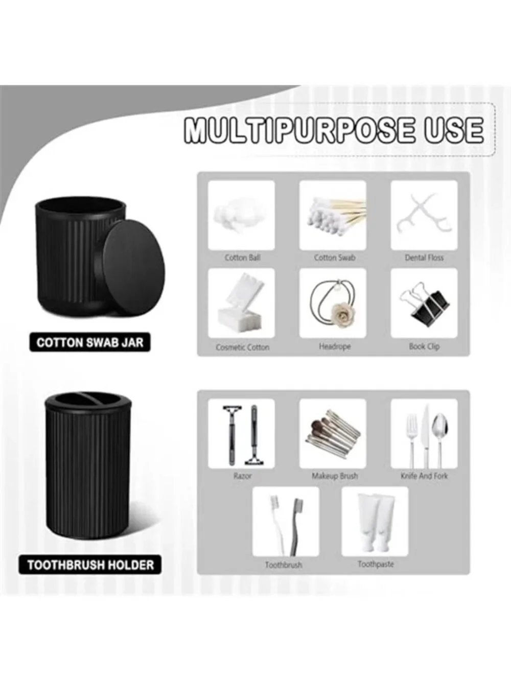Matte Black Bathroom Accessories Set, 4 Pcs Glass Bathroom Accessory Set